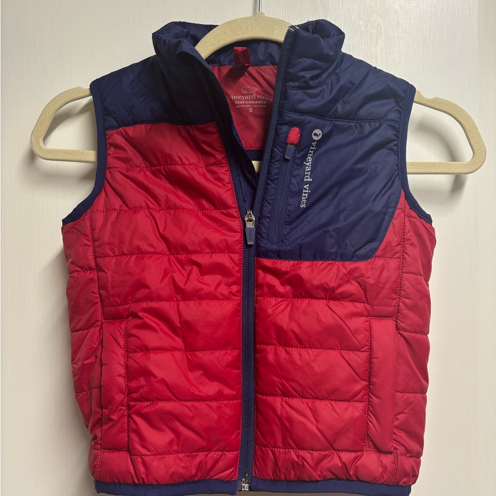 Boys Vineyard Vines Red and Blue Puffer Vest
